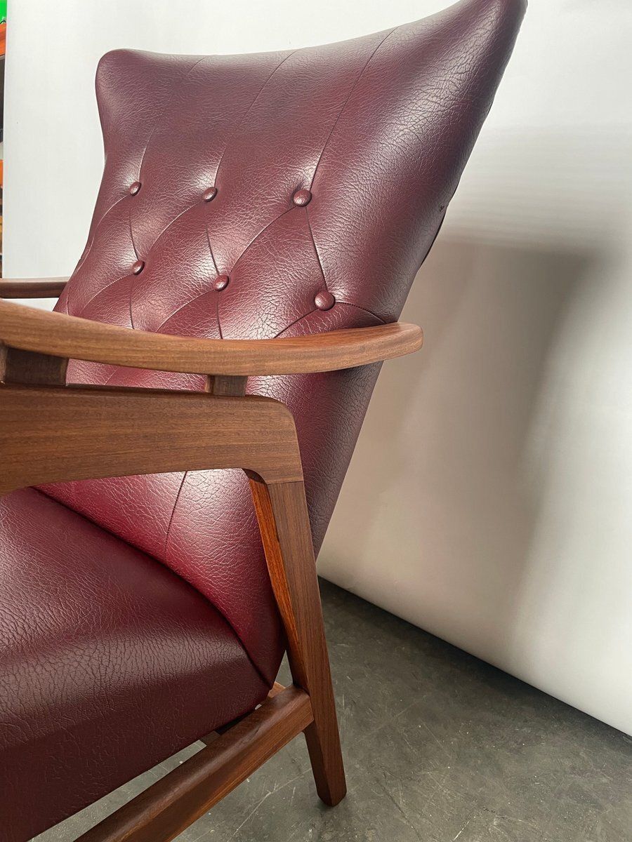photo for sale Mid Century Highback Lounge Chair Attributed To Louis Van Teeffelen For Wébé, 1960s