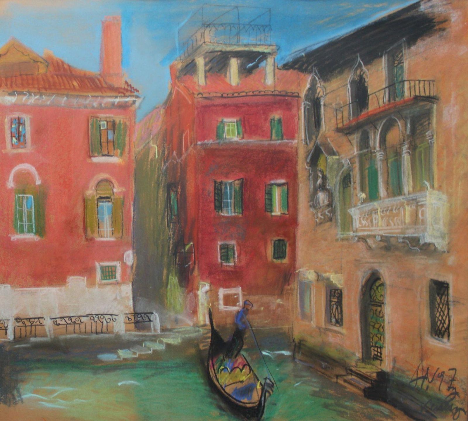 Arturs Nikitinsartur Nikitin(1936 2022) Venice, Paper/Pastel, 49x60 Cm1997