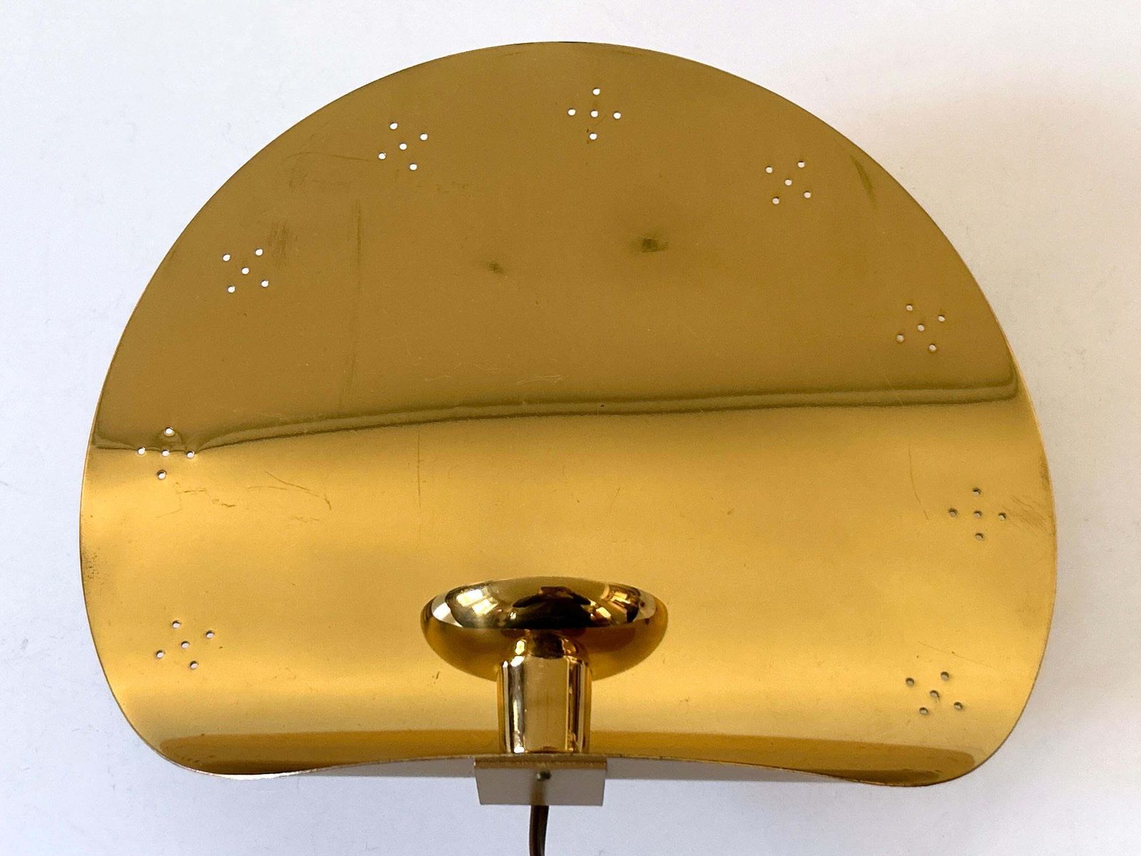 Elegant Mid Century Brass Sconce With Candle Holder By Boréns Borås Sweden 1970s photo Lighting