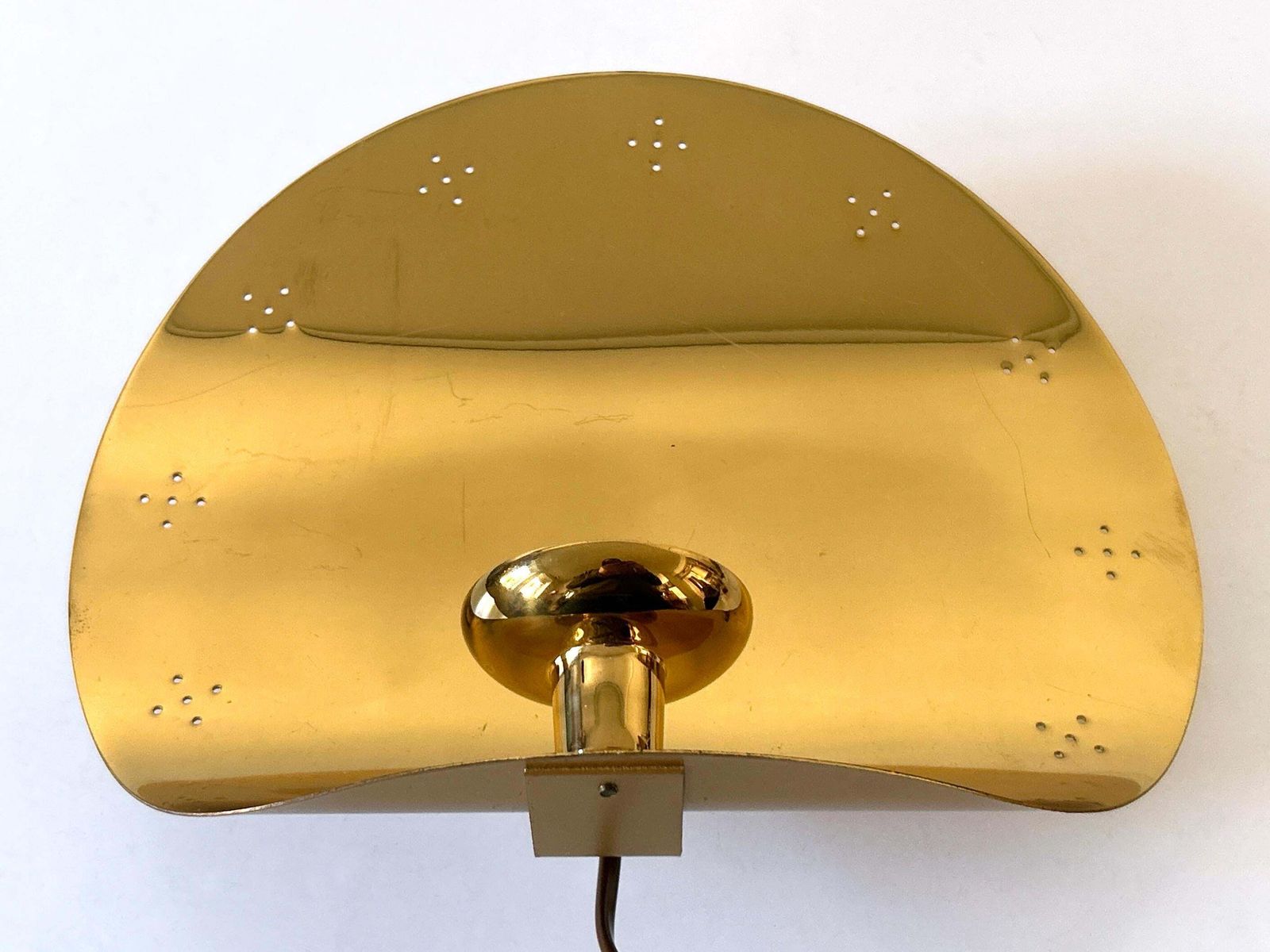 Elegant Mid Century Brass Sconce With Candle Holder By Boréns Borås Sweden 1970s photo buy