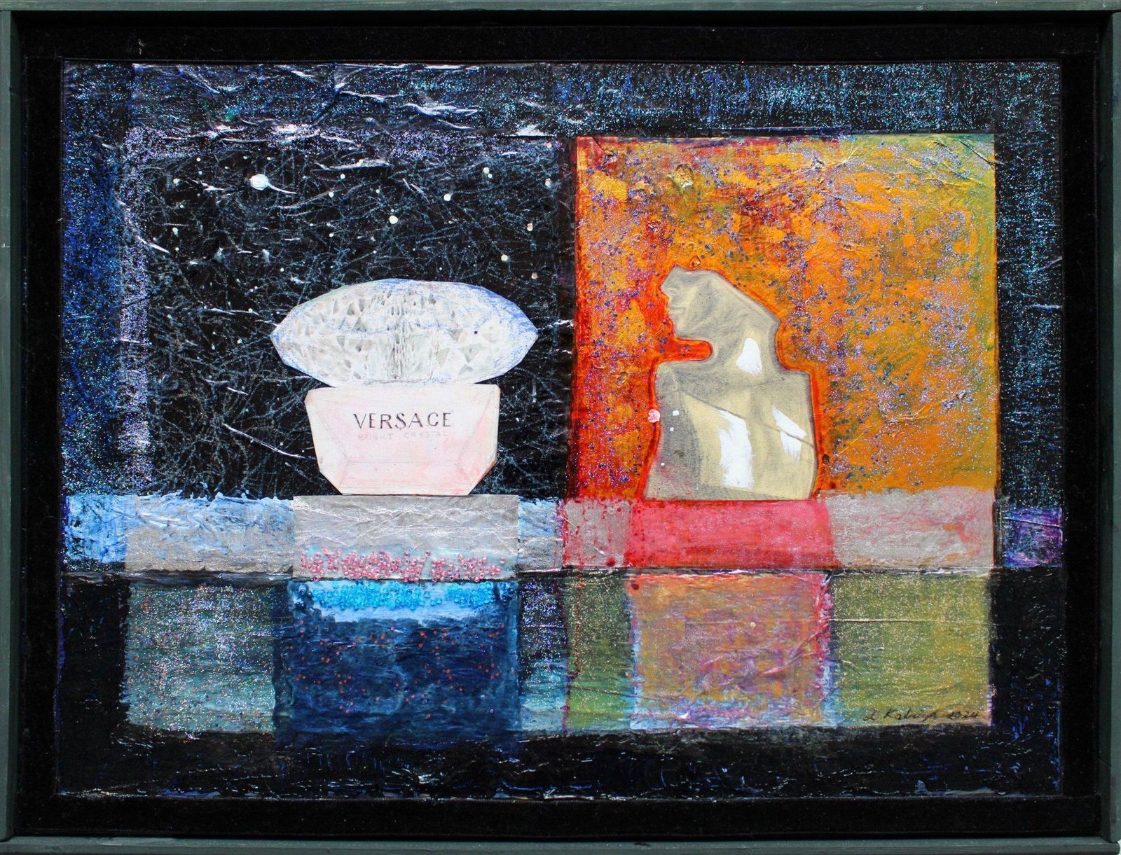 Liga Kalninaversace&Eilish. 2024. Canvas/Mixed Media, 30x40 Cm2024 photo furniture