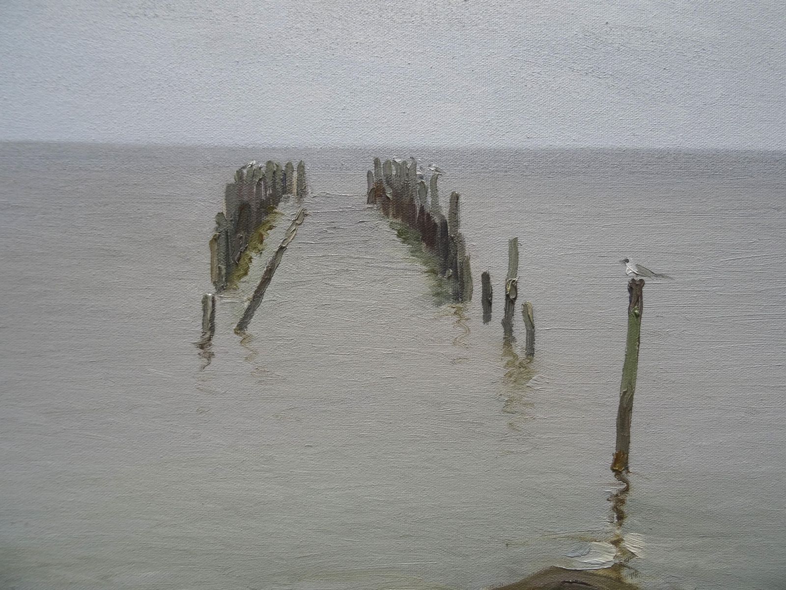 Gutmanis Andislapmezciems Pier  Oil/Canvas, 50x80 Cm2021 photo for sale