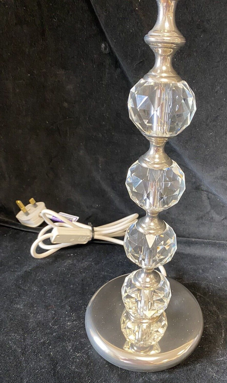 Designer Lighting  40 Cm Tall Glass Crystal  Table Lamp & Polished Silver Metal photo Lighting