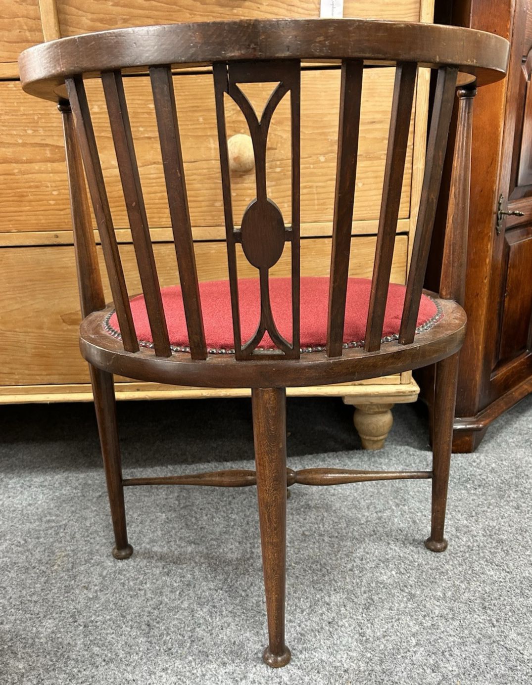 Antique Curved Bow Back Tub Chair / Desk Chair photo 95.0