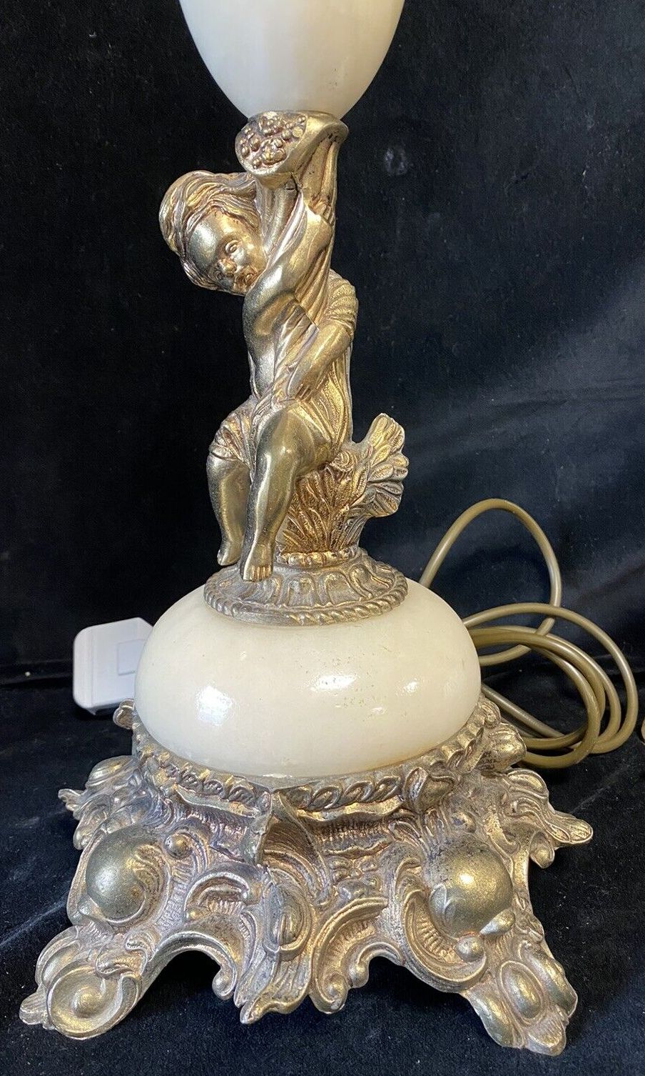 Neoclassical Style Pair Of  Large Ornate  Table Lamps Cherubs Putti Cupids photo 295.0