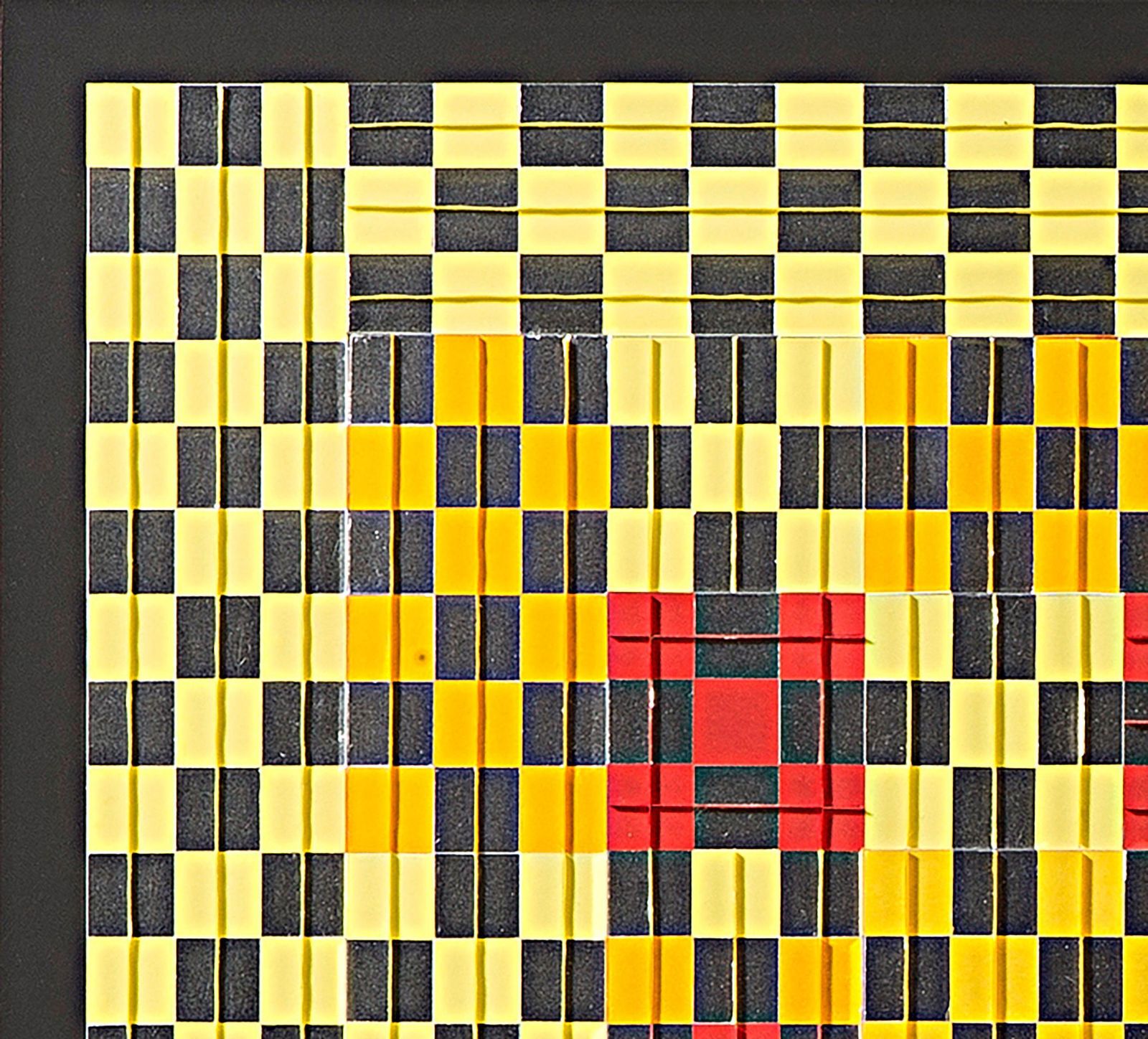 Françoise Luciani Orange Checkerboard Collage Of Paper   2015 photo furniture