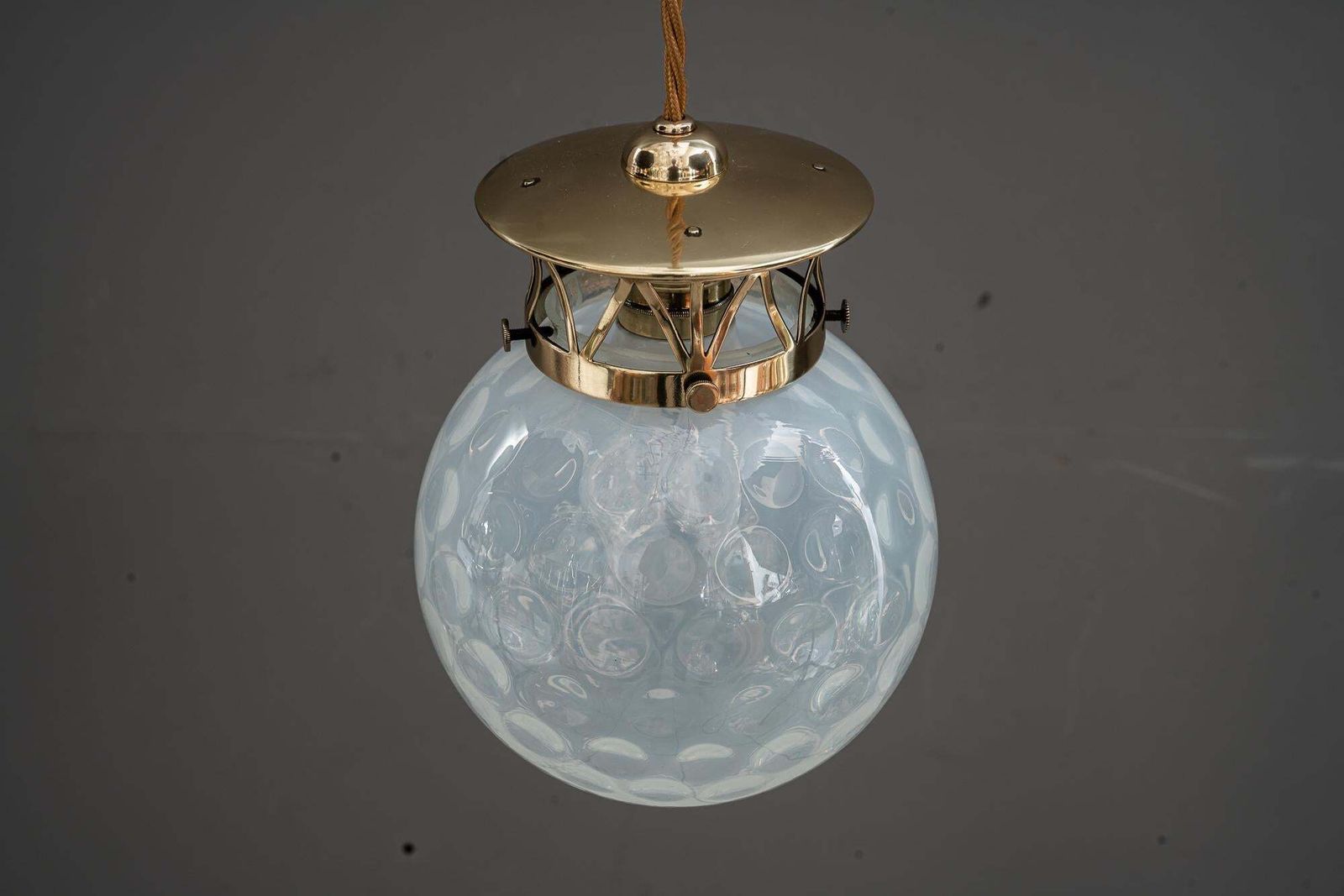 Koloman Moser Attributed To Bakalowits & Söhne Pendants With Loetz Glass Shade photo vinterior