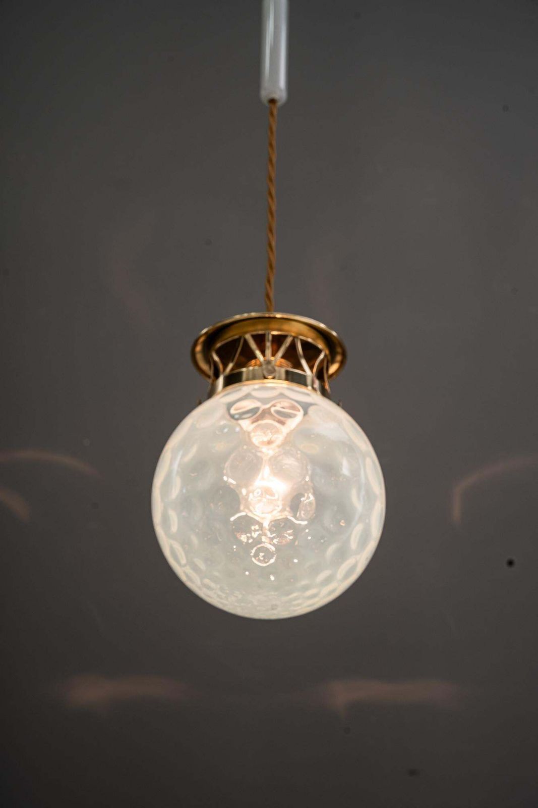 photo vinterior Koloman Moser Attributed To Bakalowits & Söhne Pendants With Loetz Glass Shade
