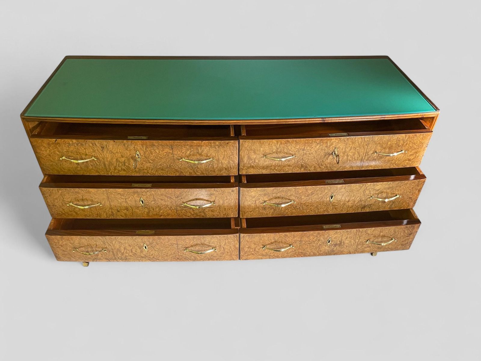 3712.0 Italian Mid Century Sideboard Or Chest Of Drawers In  Maple Root, 1950s photo