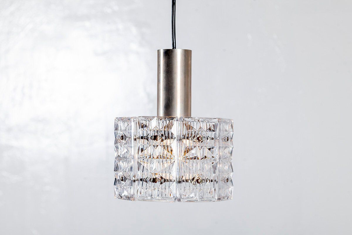 Vintage Geometric Crystal Prism Pendant Lamps From Kinkeldey, 1960s, Set Of 2