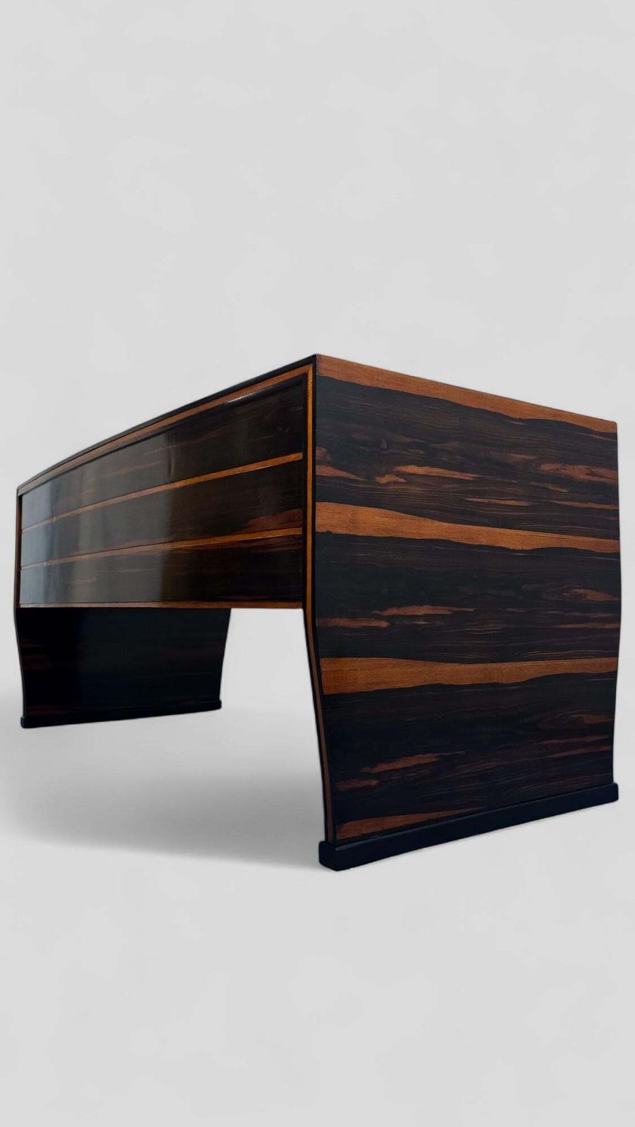 photo for sale Italian Art Deco Table Desk , Ebony Makassar Attributed To Osvaldo Borsani, 1940