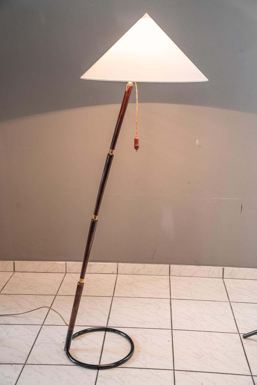photo vintage Rupert Nikoll Floor Lamp With Fabric Shade Vienna Around 1950s