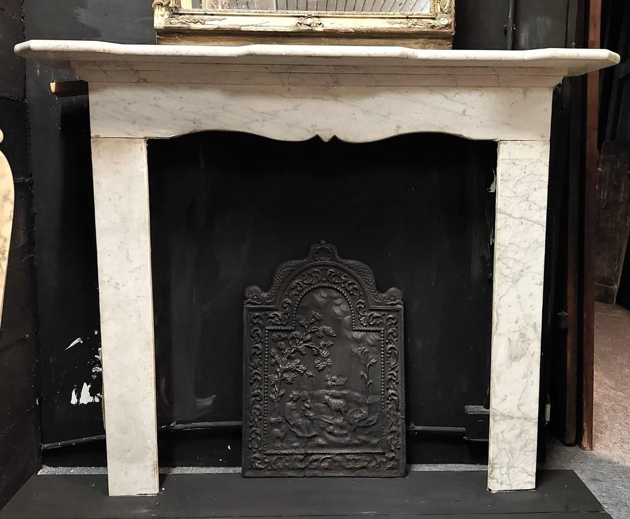 Simple Light Grey Marble Fireplace, Shaped Top And Front, Italy photo furniture