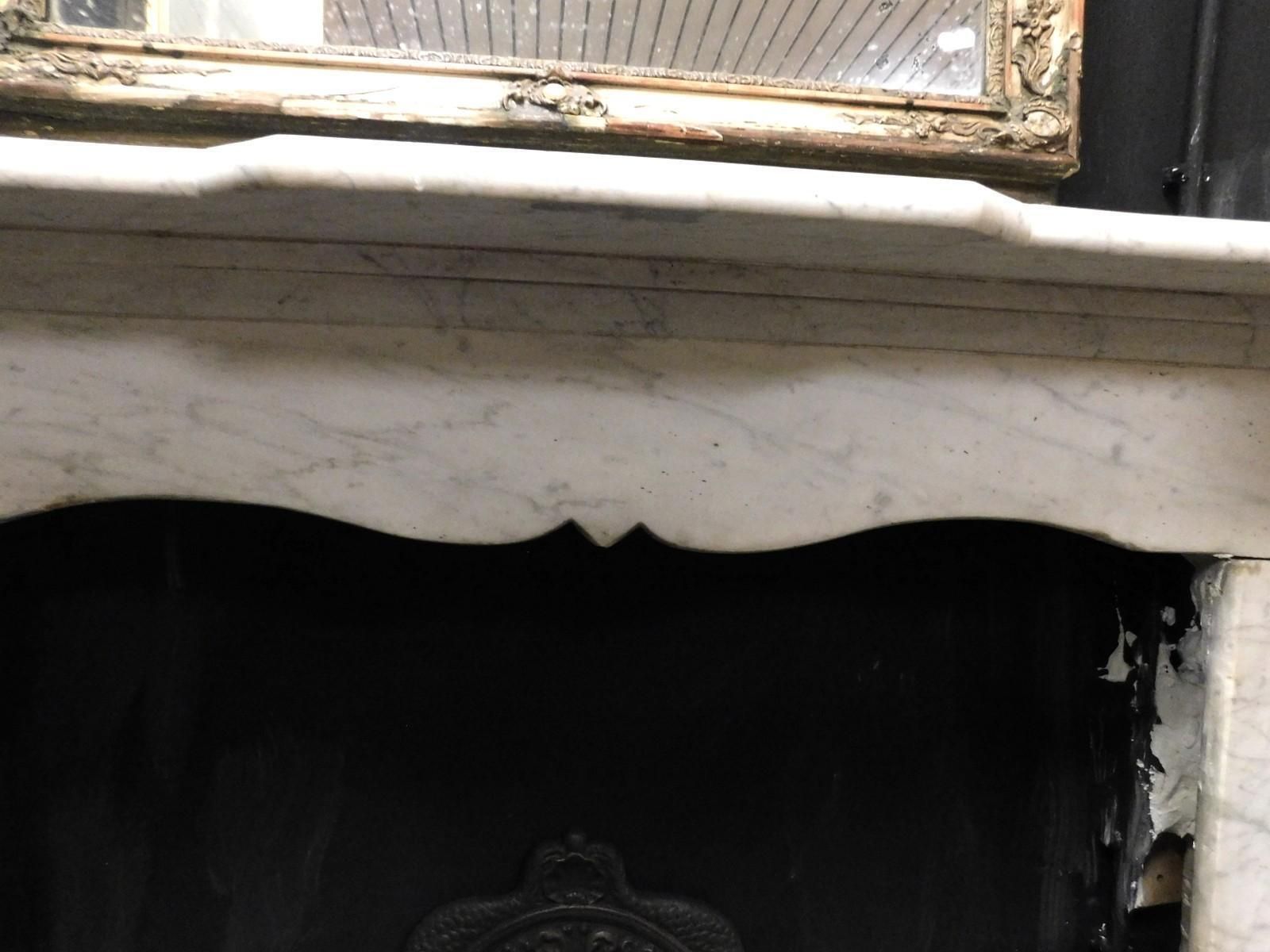 Simple Light Grey Marble Fireplace, Shaped Top And Front, Italy photo Home Fixtures