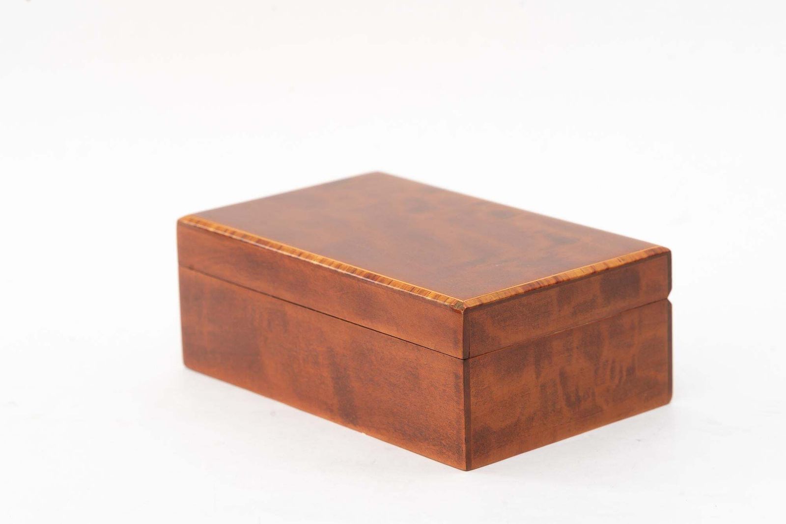 Art Deco Nut Veneer Jewelry Boxes With Inlay On The Edge Vienna Around 1920s photo for sale