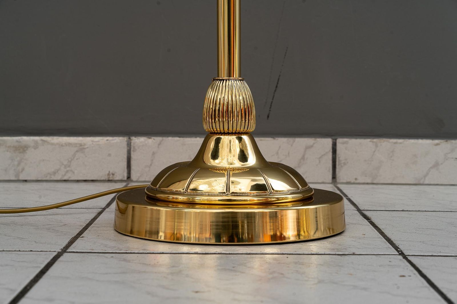 Lighting Adjustable Art Deco Floor Lamp With Original Opal Glass Shade Vienna Around 1920 photo