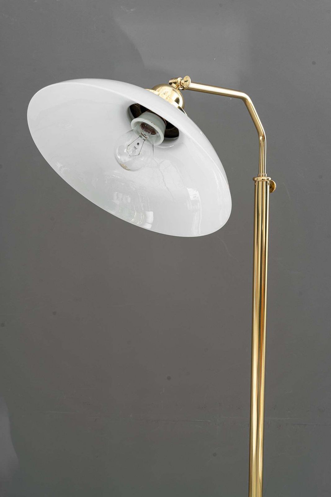 photo buy Adjustable Art Deco Floor Lamp With Original Opal Glass Shade Vienna Around 1920