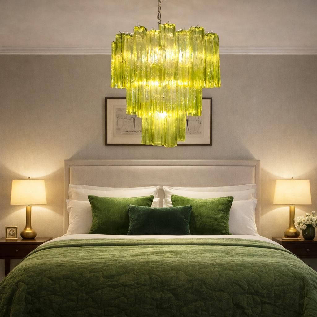 Pair Italian Chandeliers In Murano Glass photo vintage