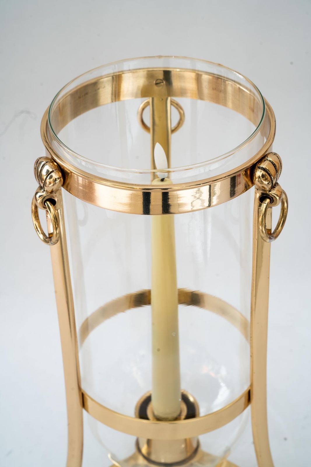 Bronze Balcony Candle Lantern With Glass Vienna Around 1960s photo Home Decor