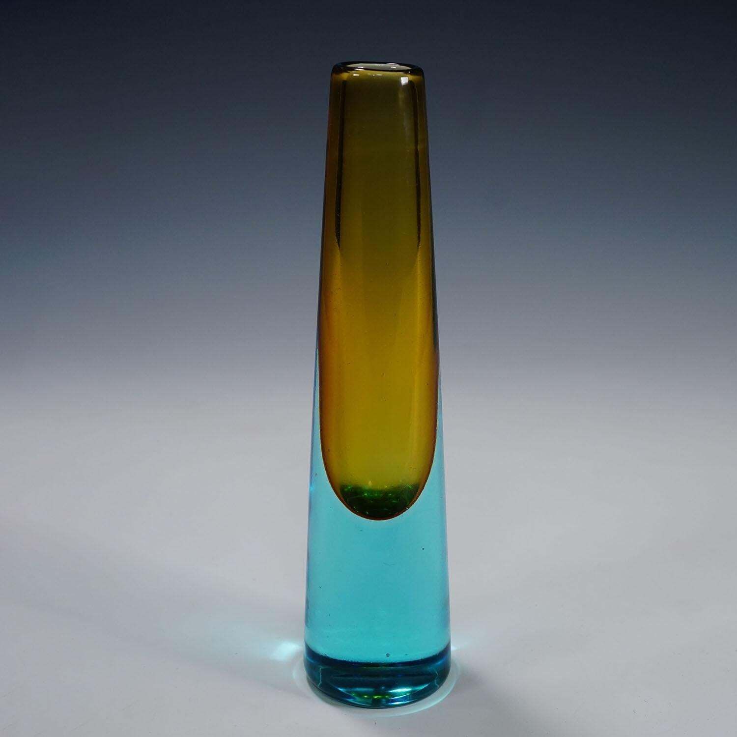 Vintage Murano Sommerso Glass Vase By Salviati & Co. Ca. 1960 photo furniture