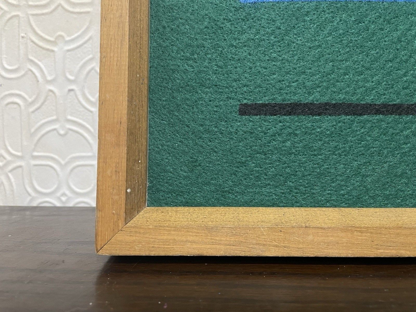 photo for sale Large Mid Century Modernist  Abstract Oil Painting On Felt 1980s Signed German?