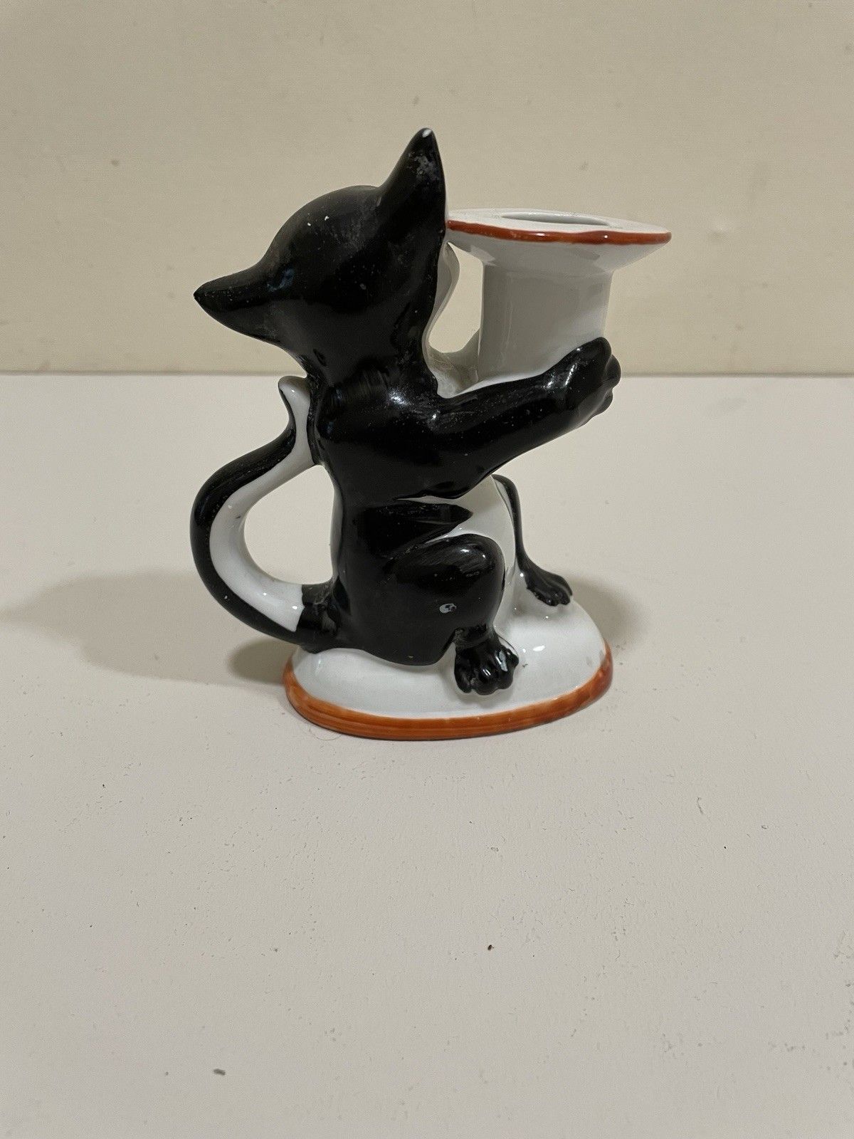 photo buy Vintage 1960s Felix The Cat Chamber Stick Candle Holder Pottery Ceramic Kitsch