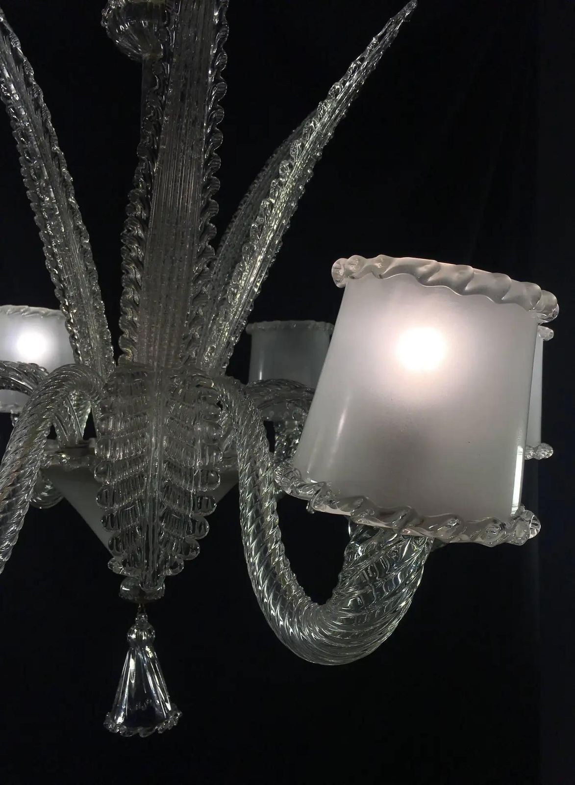 Lighting Amazing Chandelier By Barovier & Toso, Murano, 1940s photo
