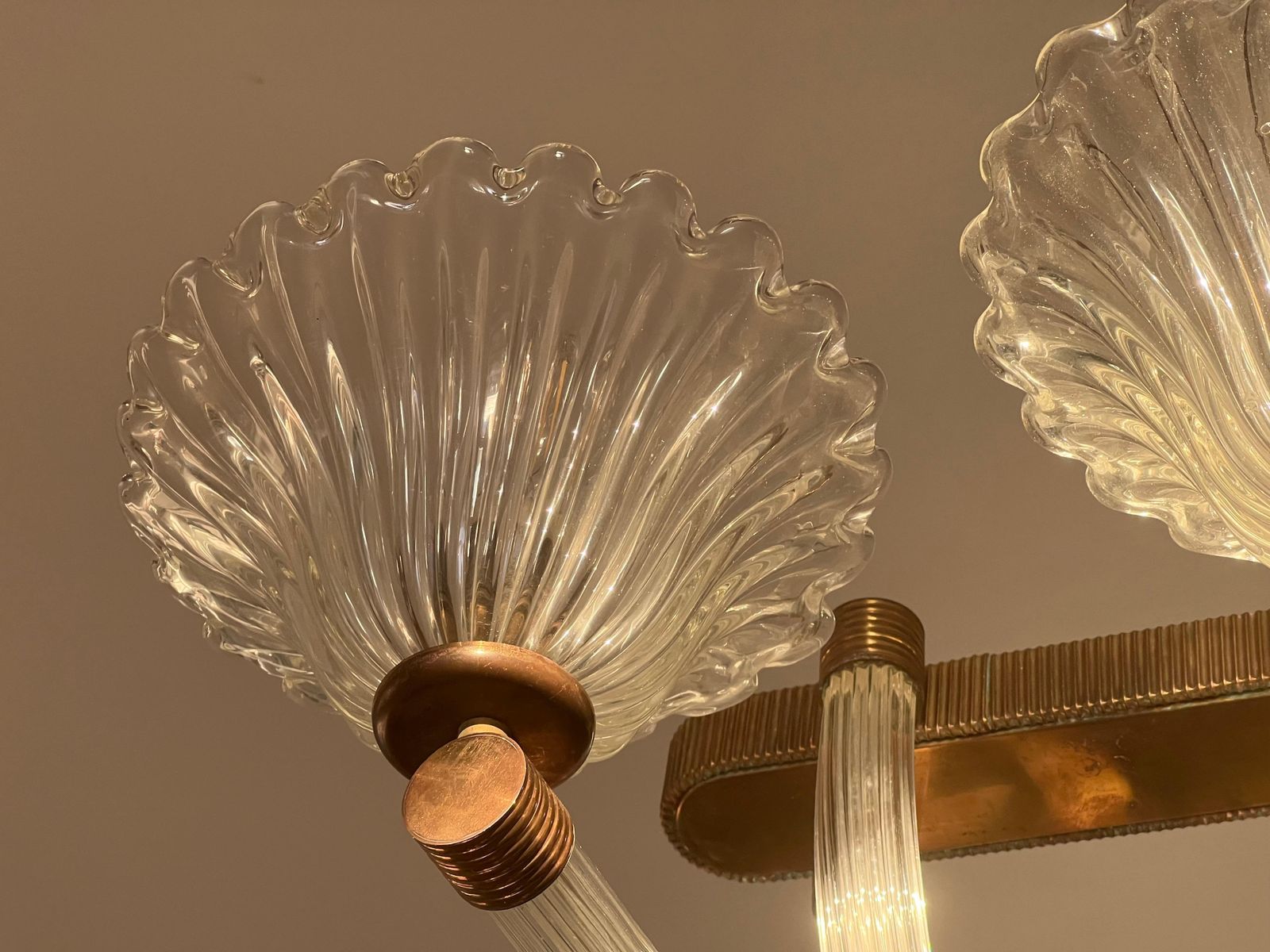 Chandelier By Barovier & Toso, Murano, 1940s photo buy
