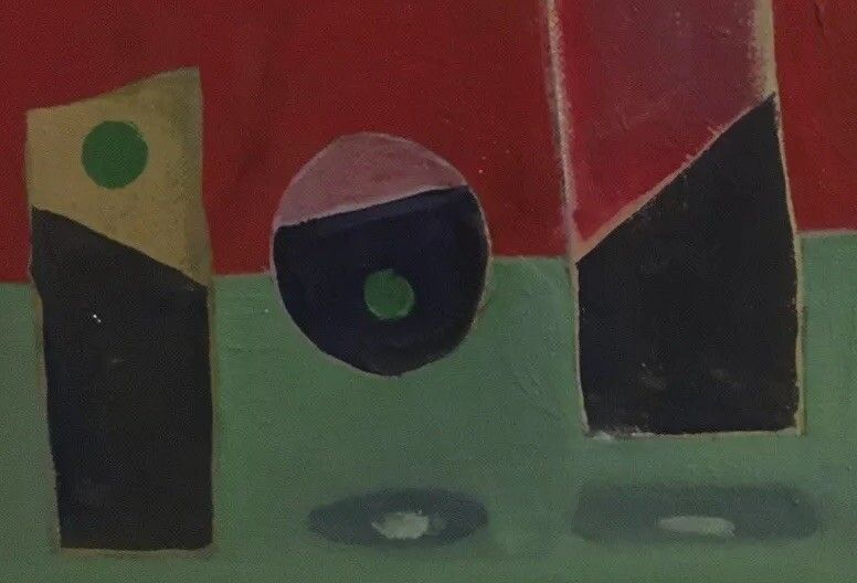 Vintage Oil Painting Still Life/Abstract 1974 Signed K C Modernist Mid Century photo buy