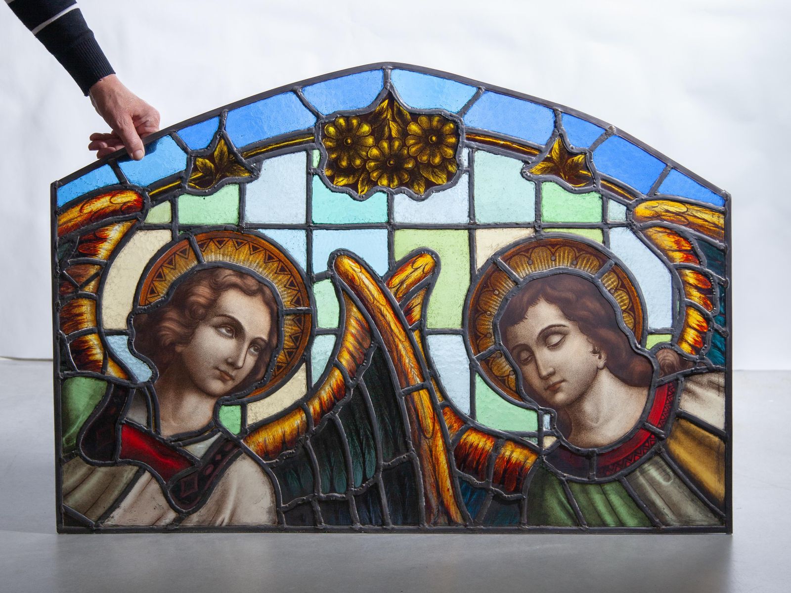 Religious Antique Stained Glass Window 19th Century photo buy