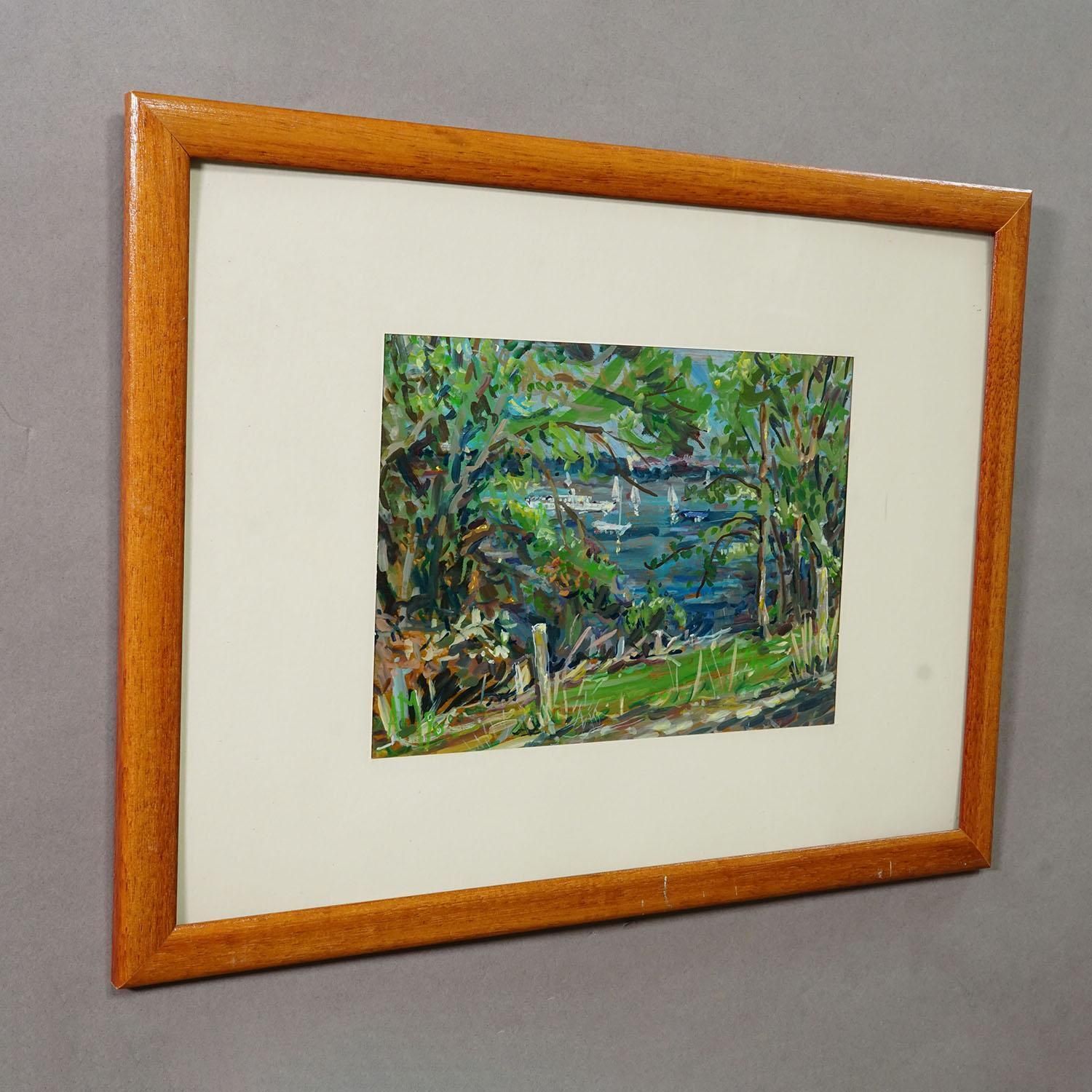 Oil Painting By Alexander Michael   Chiemsee Near Mittendorf 1990 photo furniture