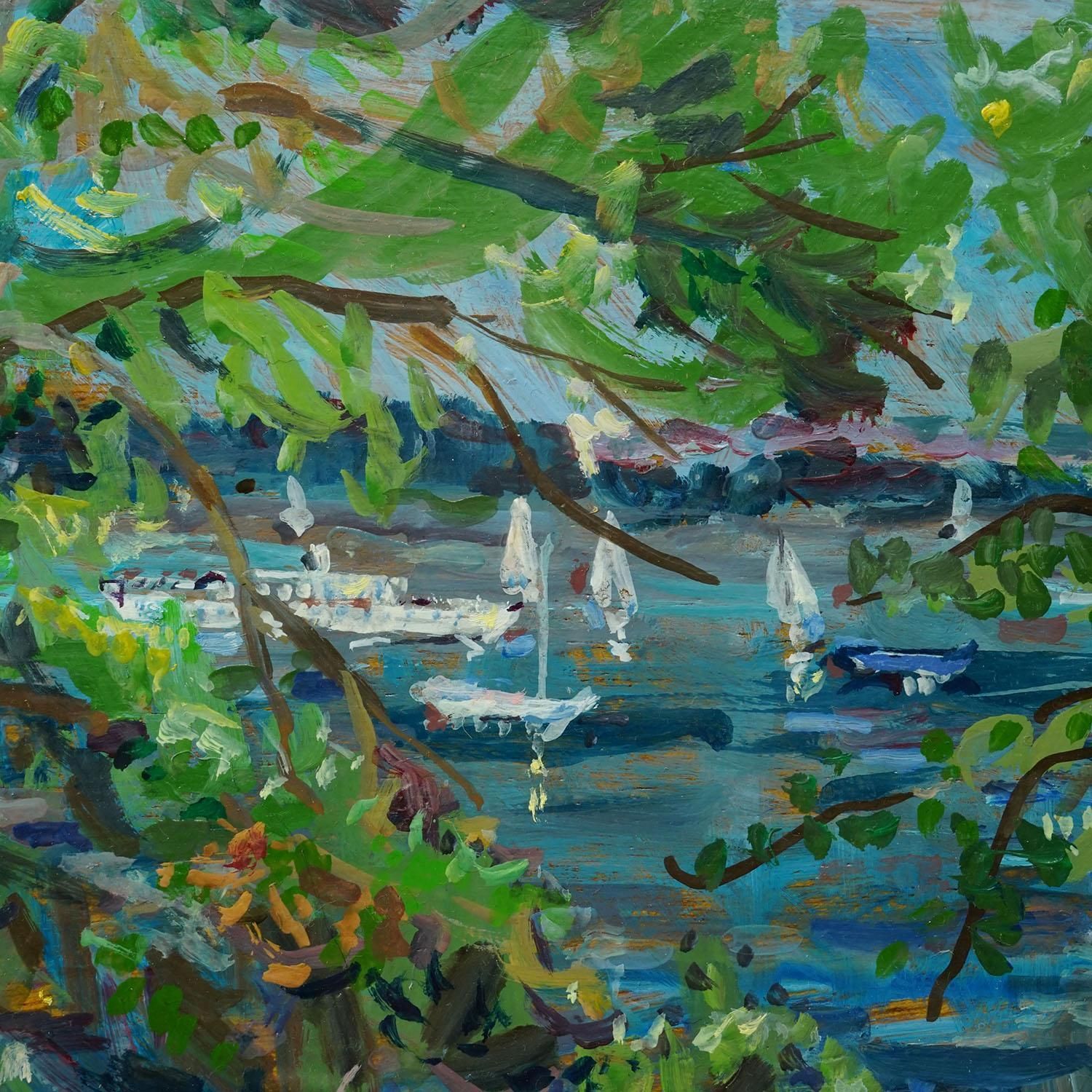 Oil Painting By Alexander Michael   Chiemsee Near Mittendorf 1990 photo Art