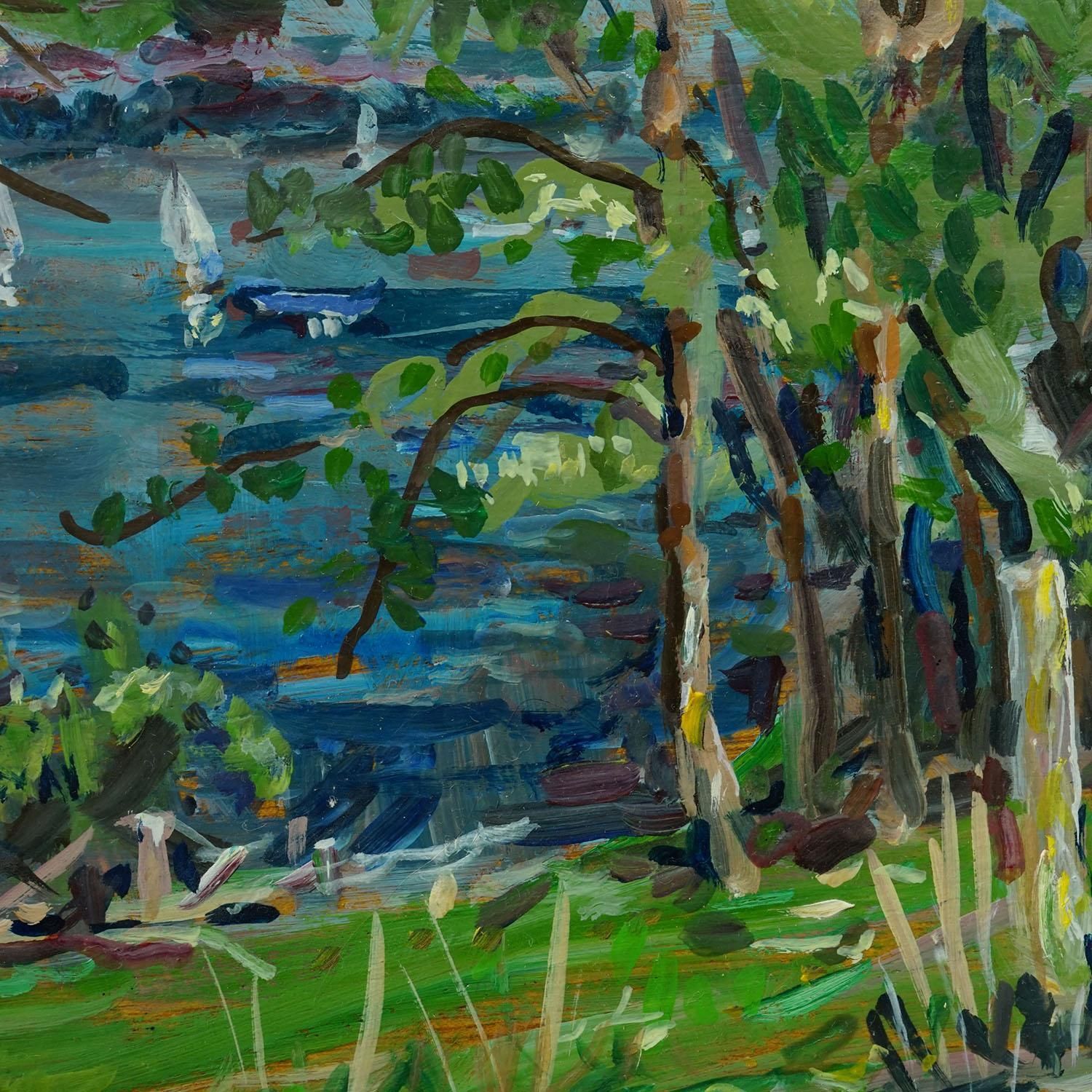 Oil Painting By Alexander Michael   Chiemsee Near Mittendorf 1990 photo 205.0