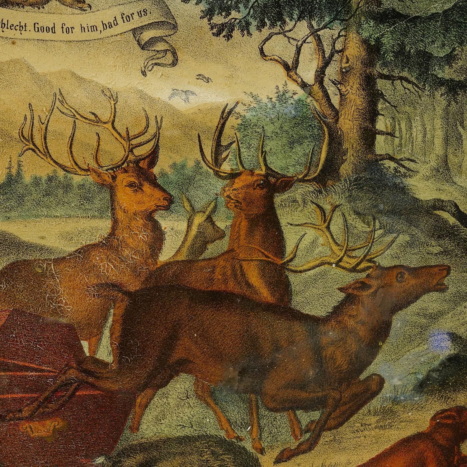 Antieke Prent 'The Hunter's Awakening', Duitsland Eind 19e Eeuw photo Kunst