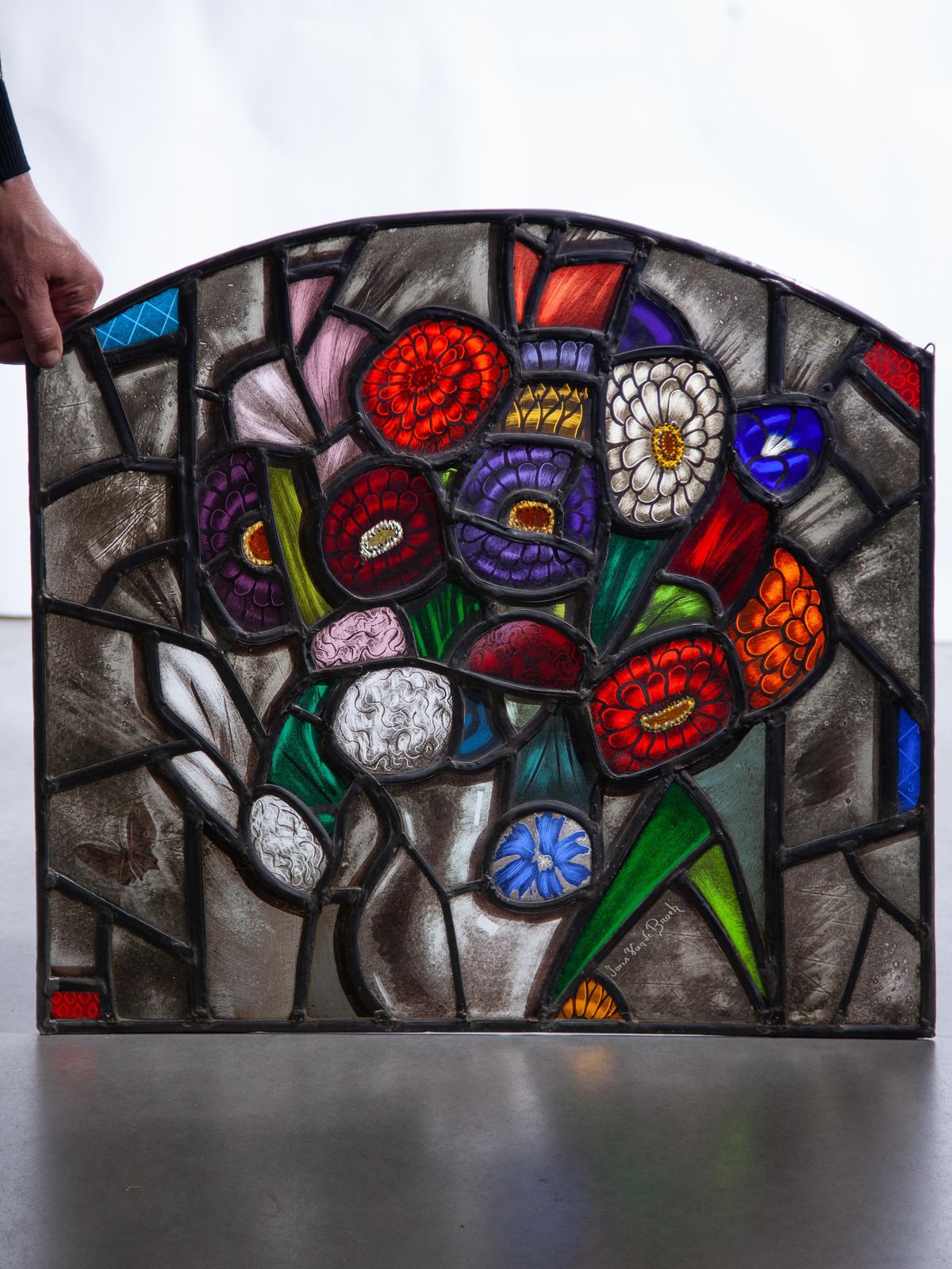 Decorative Flower Stained Glass Window By The Dutch Artist Joop Van Den Broek photo Art