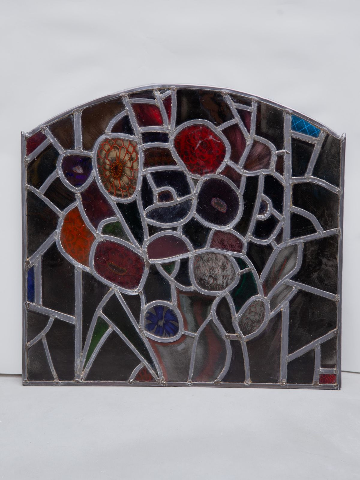 Decorative Flower Stained Glass Window By The Dutch Artist Joop Van Den Broek photo vintage