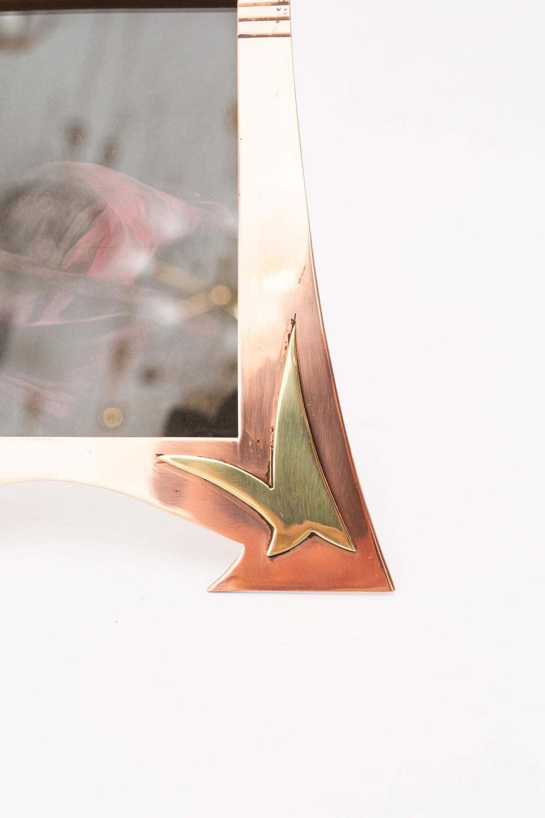 Copper And Brass Art Deco Picture Frame With Glass Around 1920s photo vinterior