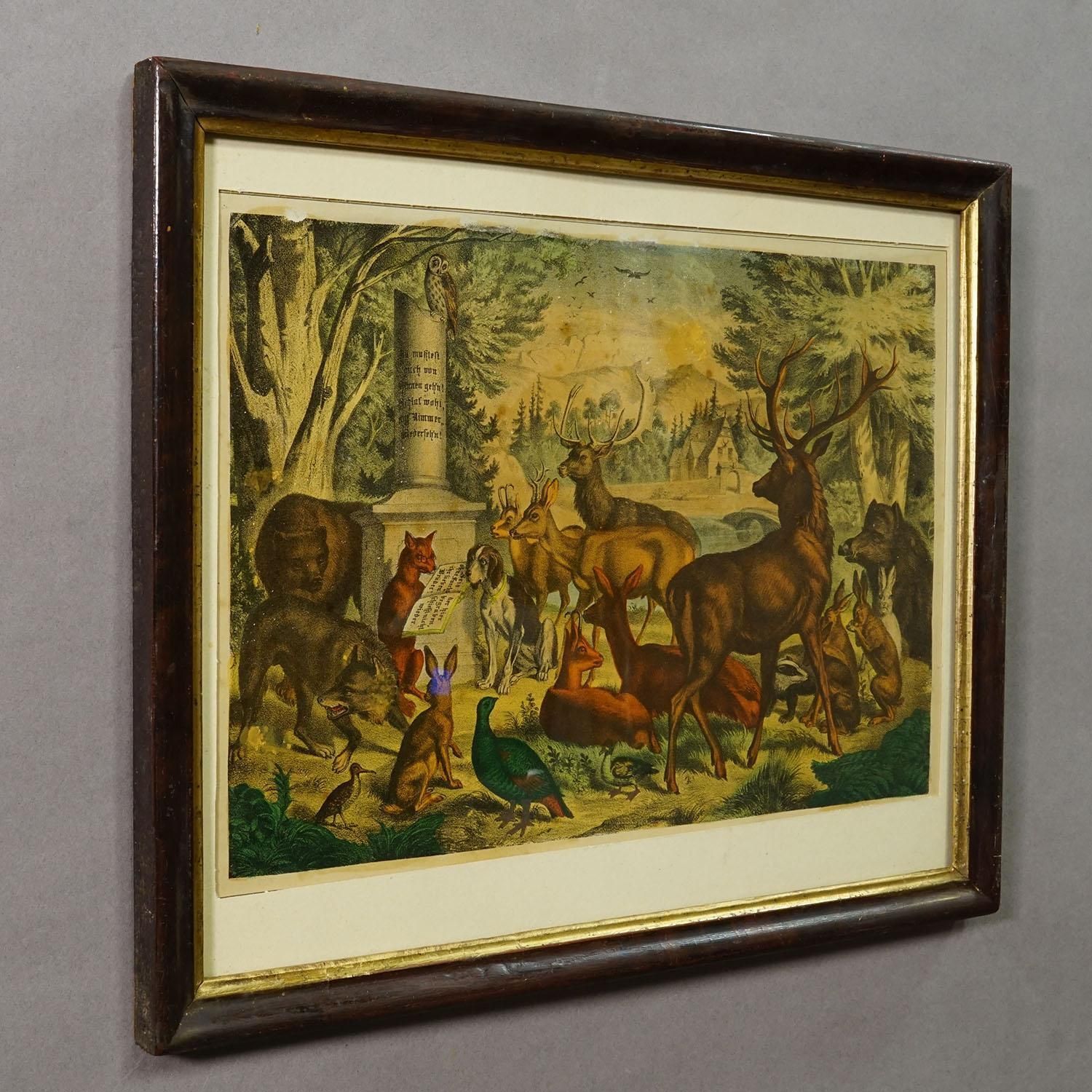 Antique Print 'The Hunters Tomp', Germany Late 19th Century photo furniture