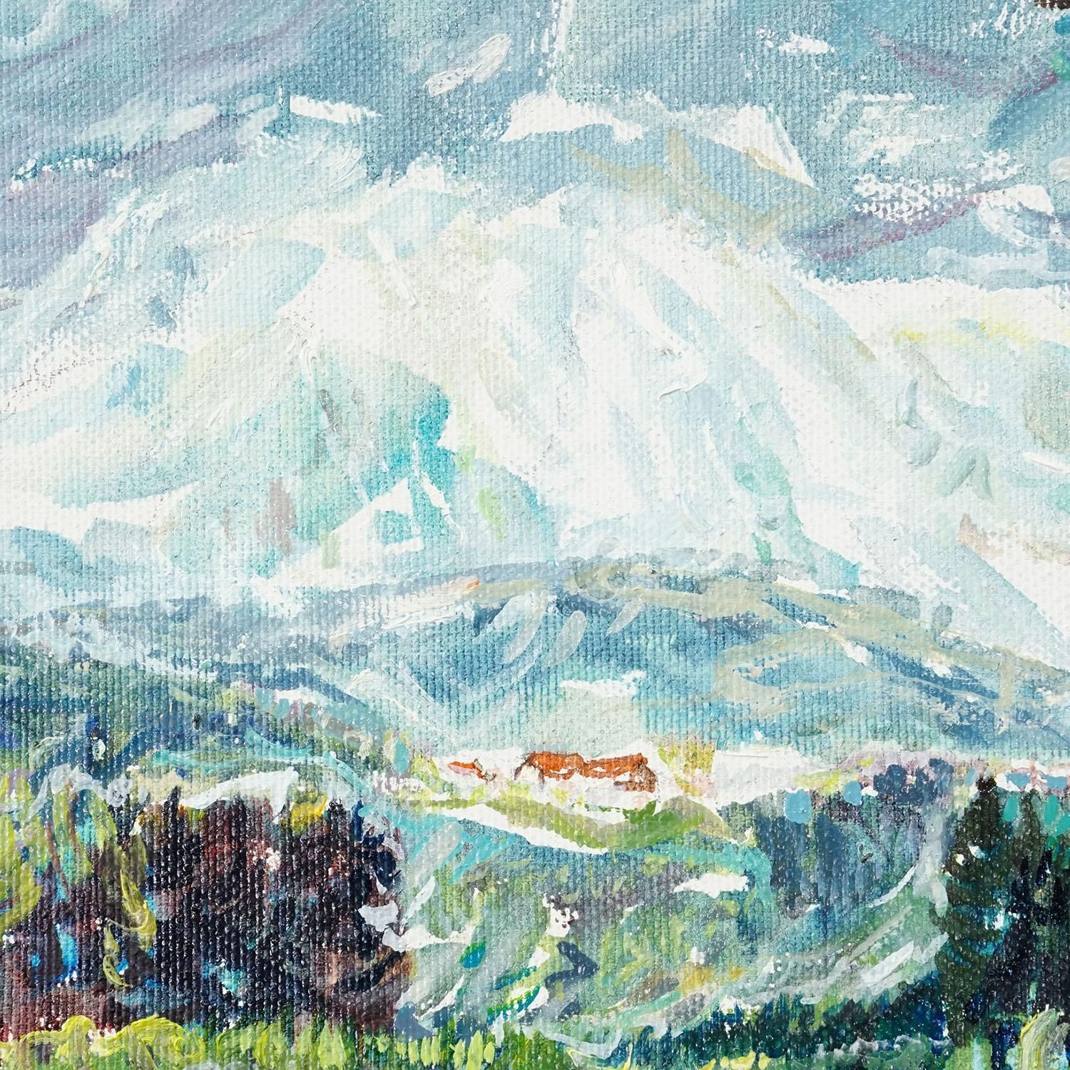 Landscape Steinhoegl Bavaria, 1989 – Oil Painting By Alexander Michael photo for sale