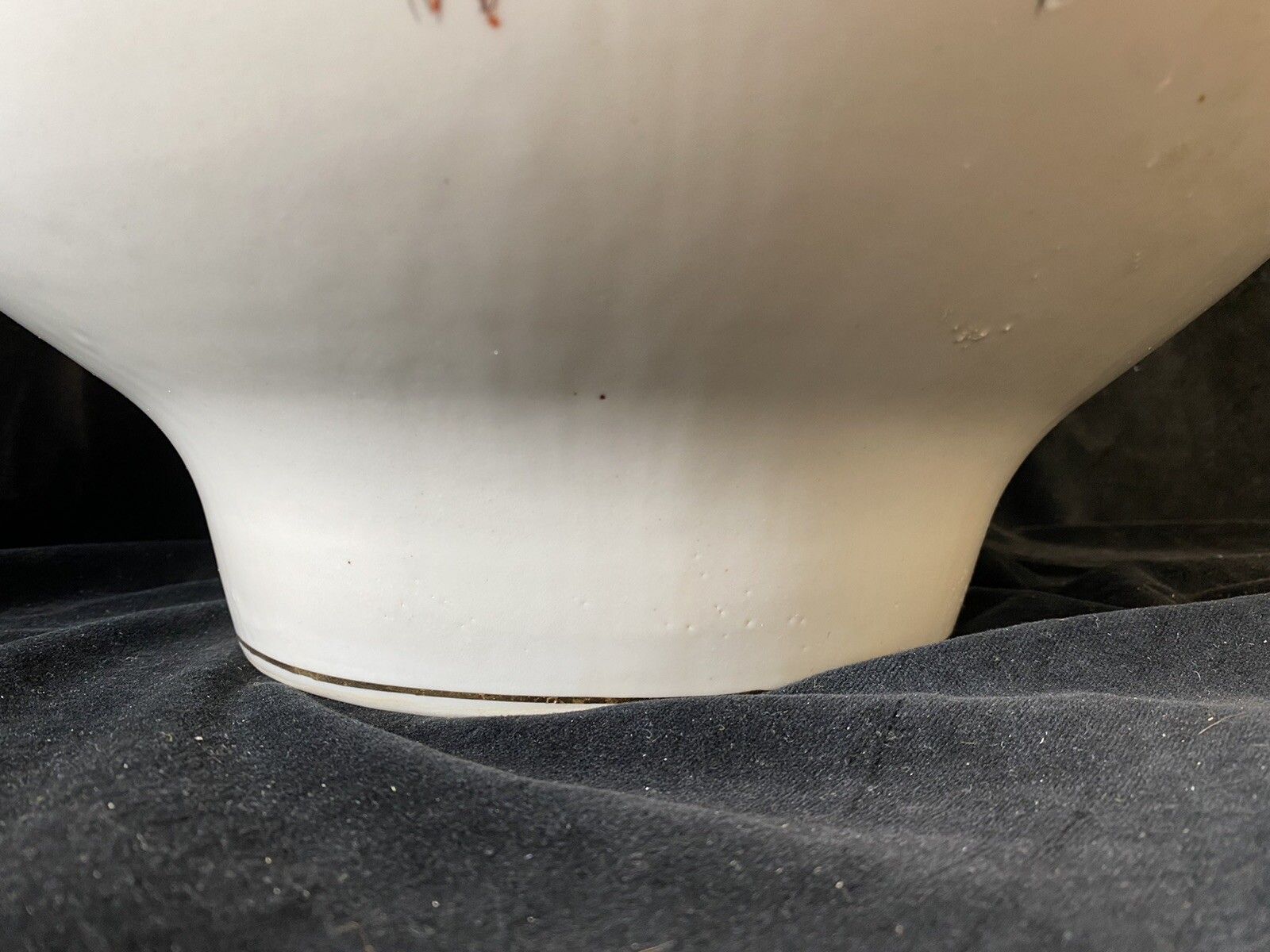 Home Decor X Large Satsuma Vase On Stand Green Orange White & Gold Trim photo