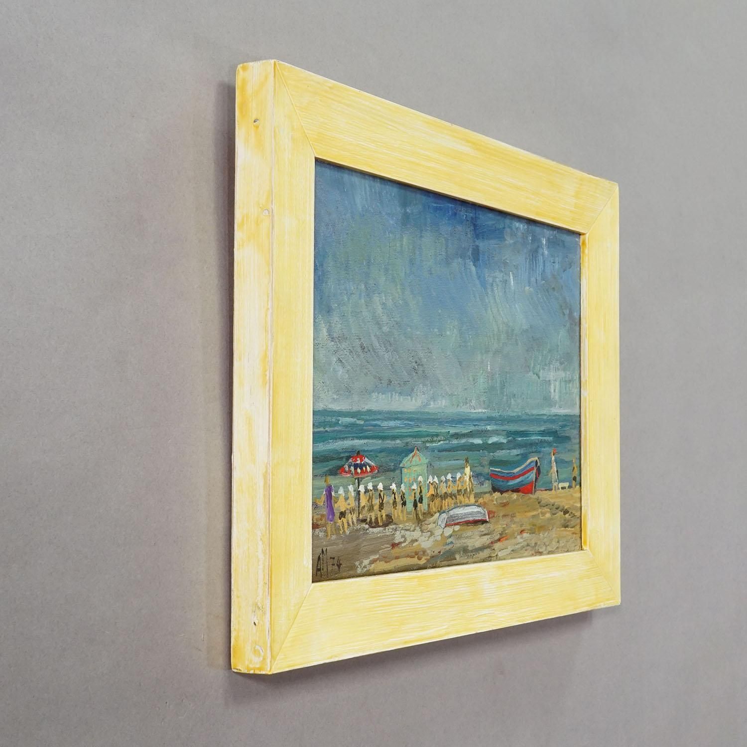 Swimming School By The Sea, 1974 – Alexander Michael Oil Painting photo furniture