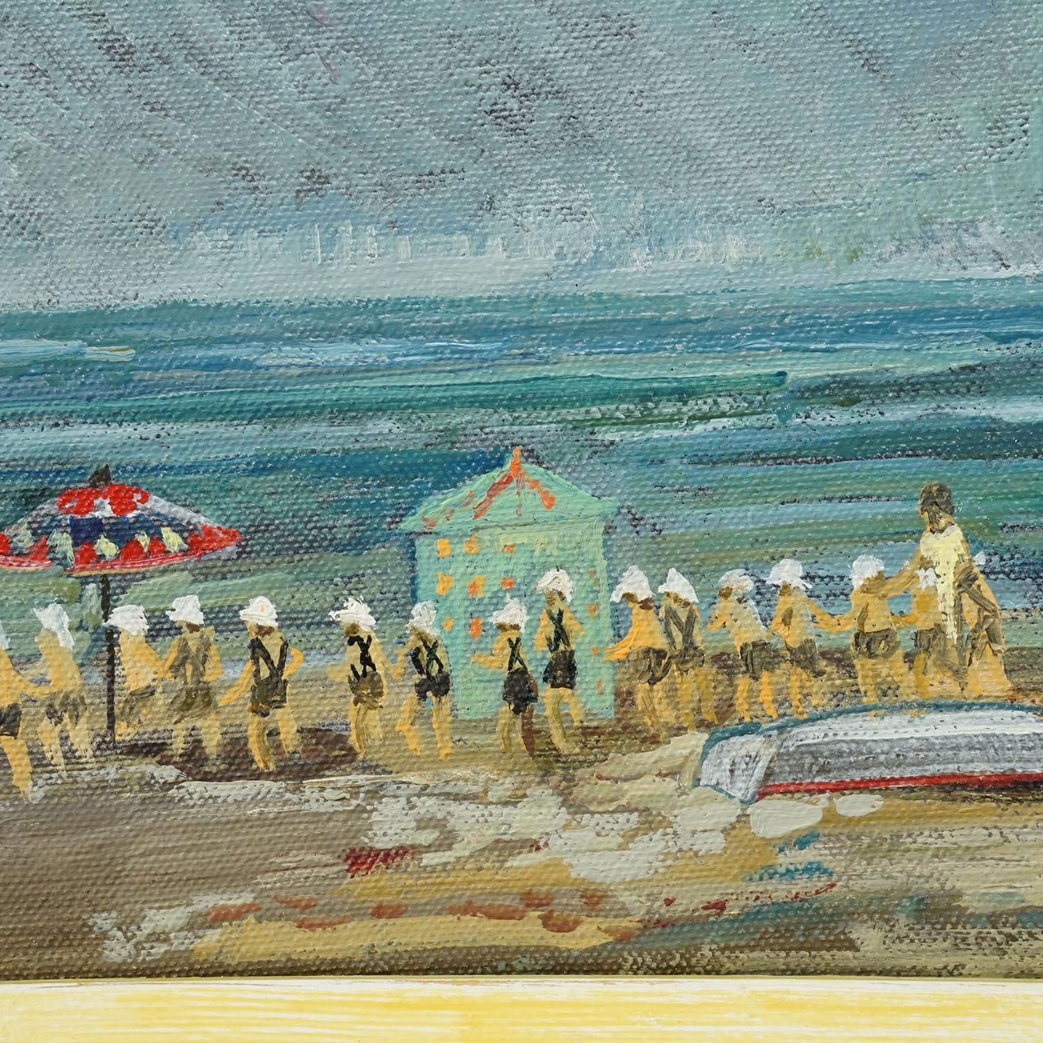 Swimming School By The Sea, 1974 – Alexander Michael Oil Painting photo Art