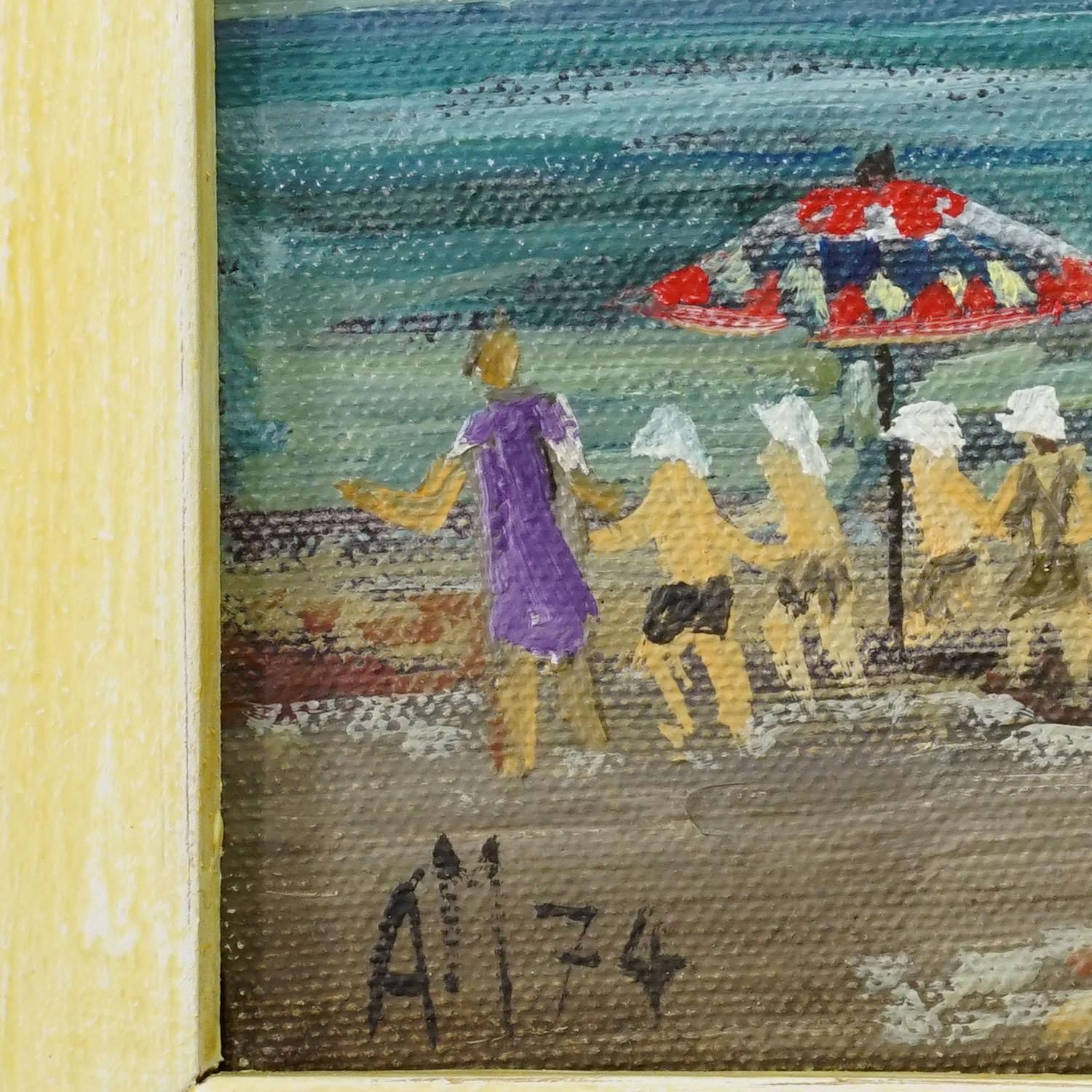 Swimming School By The Sea, 1974 – Alexander Michael Oil Painting photo vinterior