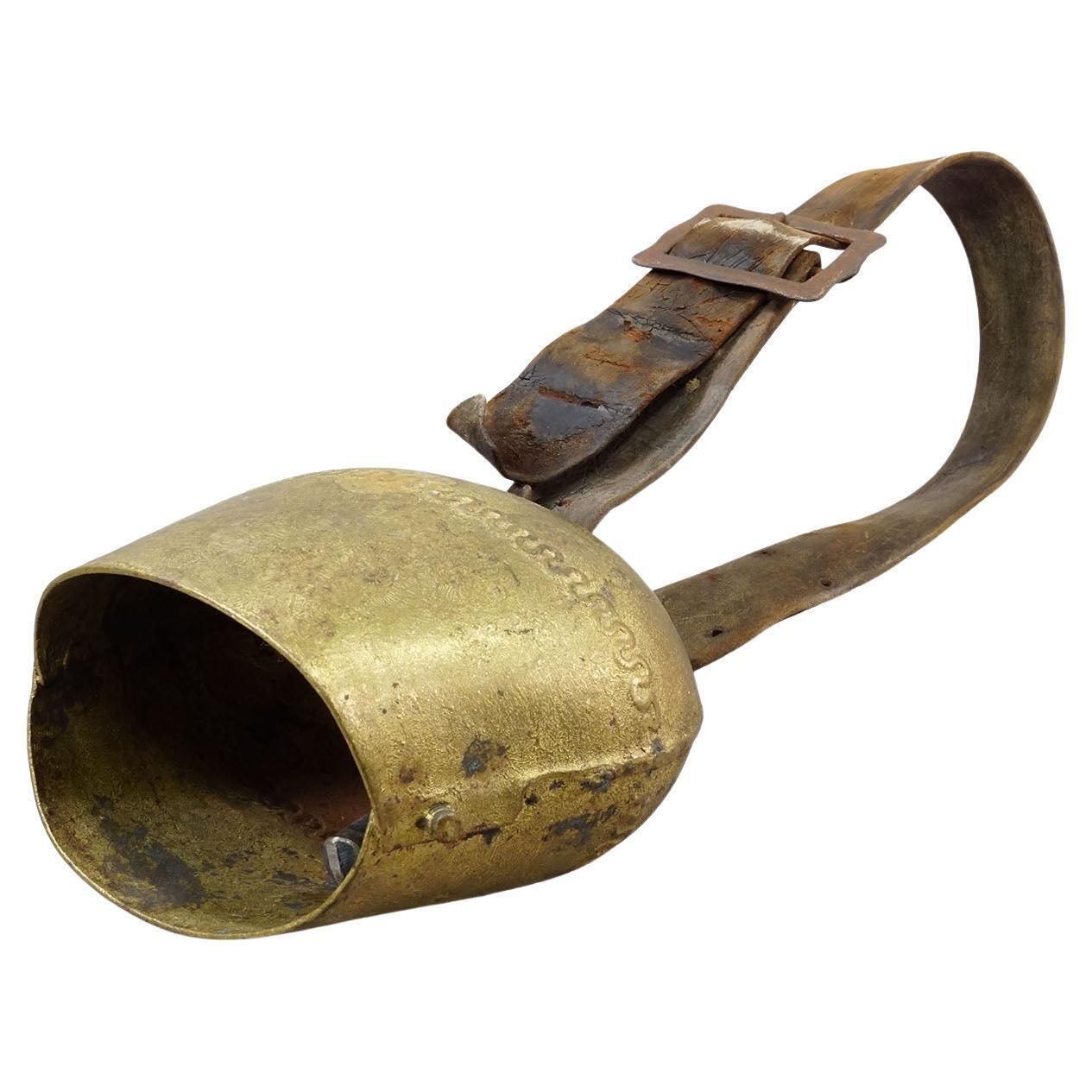 Antique Handforged Cattle Bell Made In Switzerland Ca. 1900s