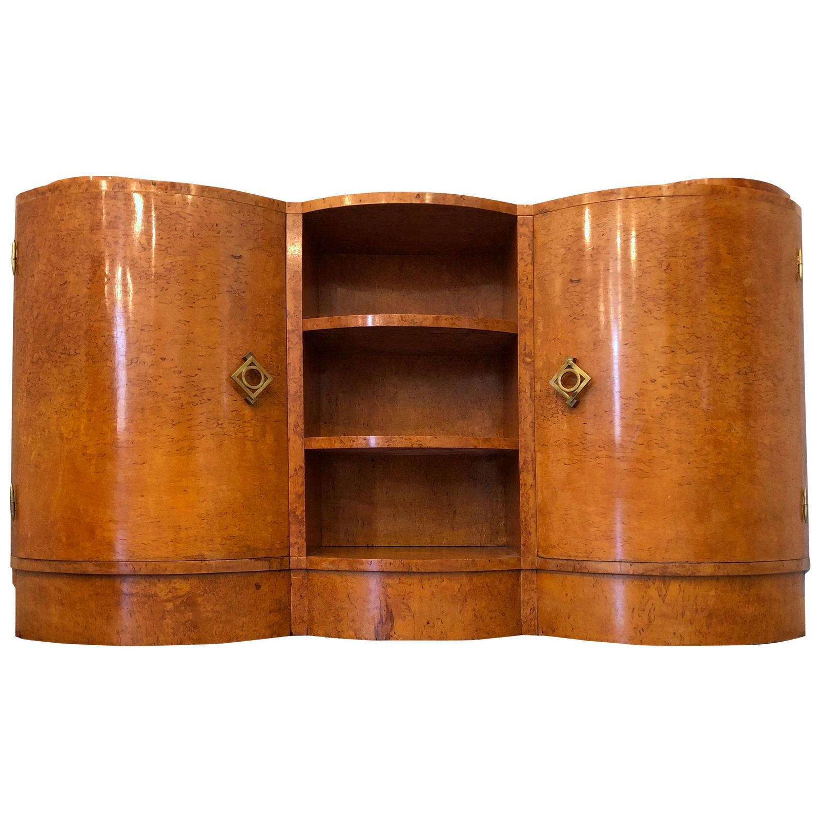 French Art Deco Maple Corner Sideboard, 1945