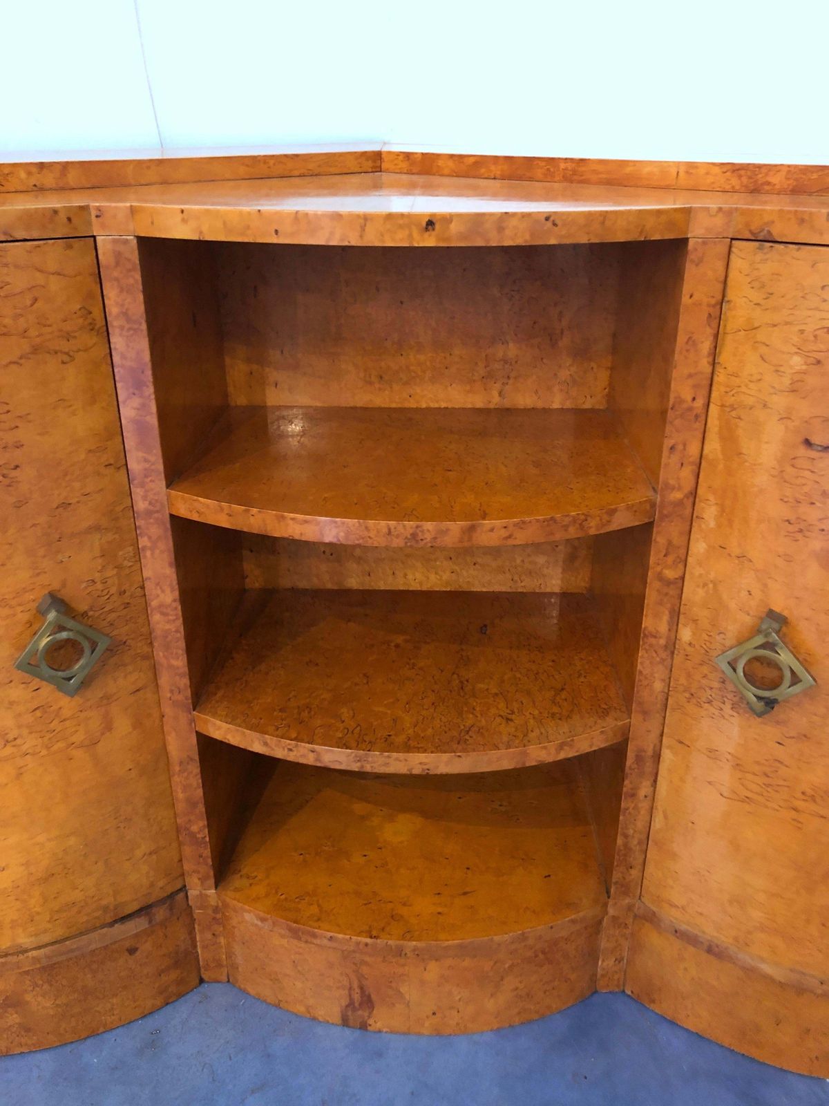 photo furniture French Art Deco Maple Corner Sideboard, 1945
