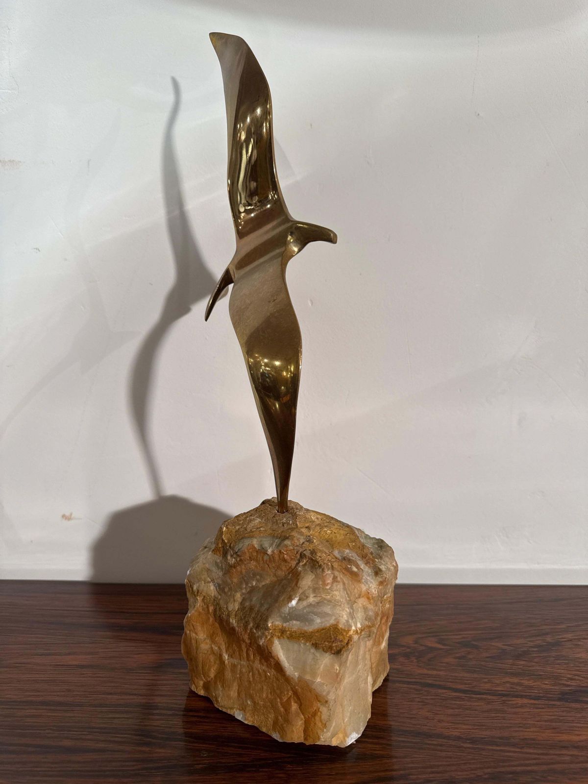 Flying Bird Sculpture By Curtis Jeré, 1970s photo Art