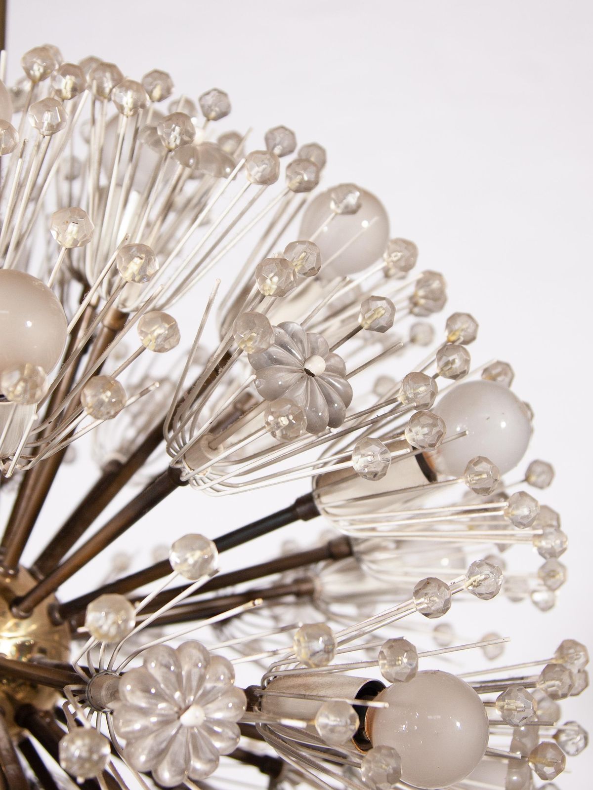 photo for sale Brass And Glass Large Snowflake Chandelier By Emil Stejnar For Rupert Nikoll