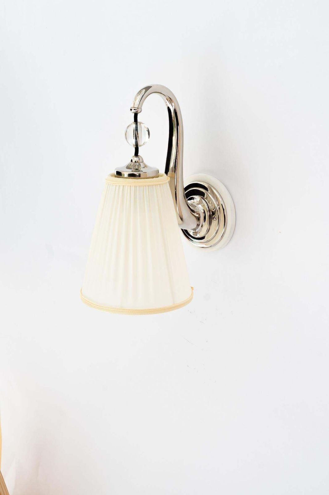 6x Art Deco Nickel   Plated Wall Lamps With Fabric Shades Vienna Around 1920s photo Lighting