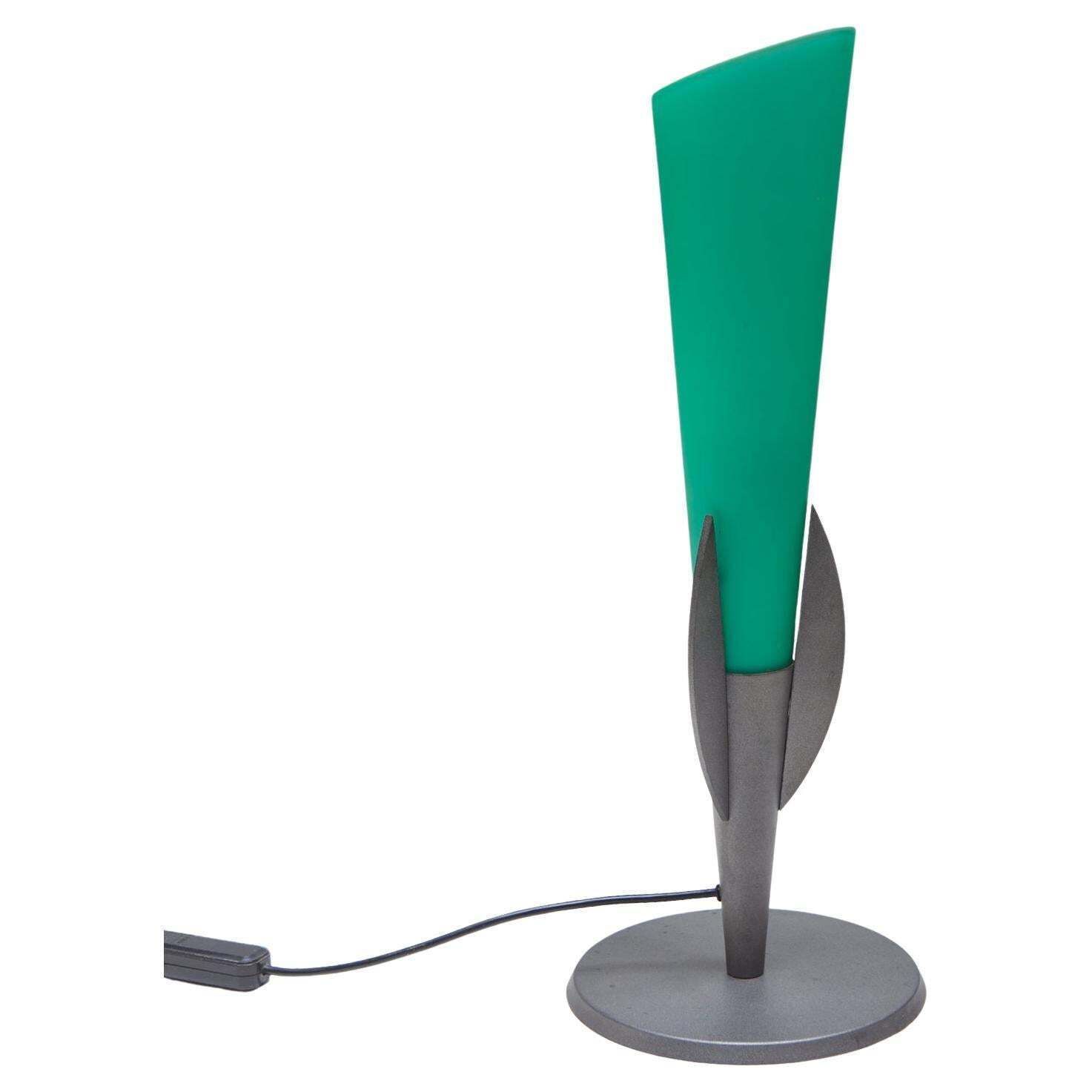 Murano Glass Green Table Lamp Designed By Vetri Vintage 1980s Murano